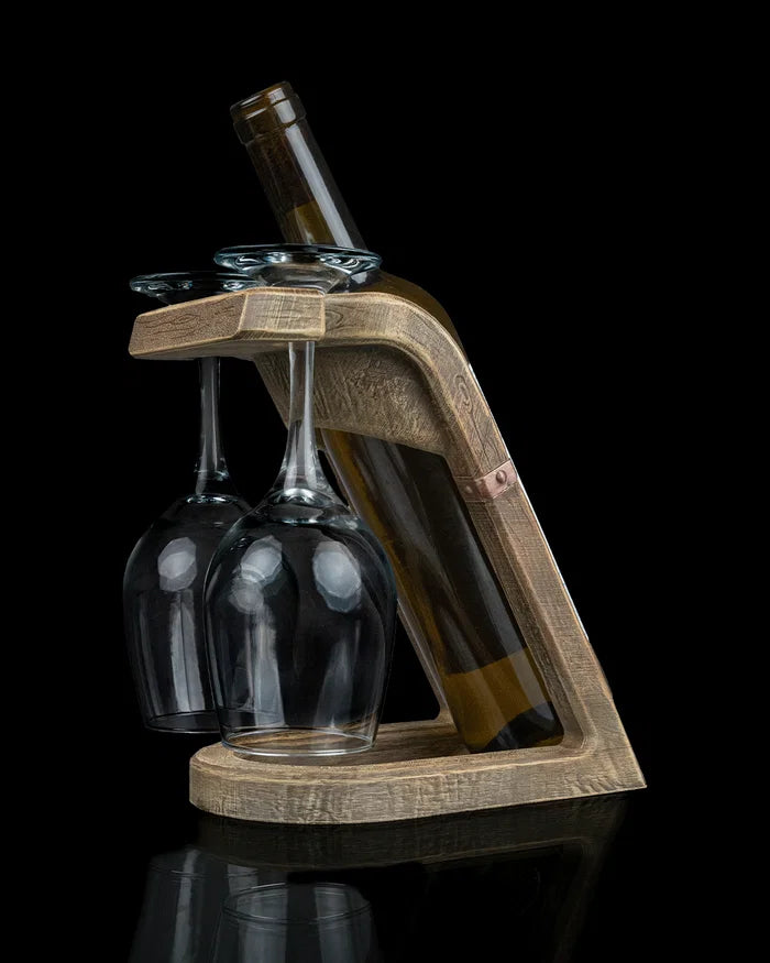 Le Support Imitation Chêne Pour Verres Et Bouteilles De Vin